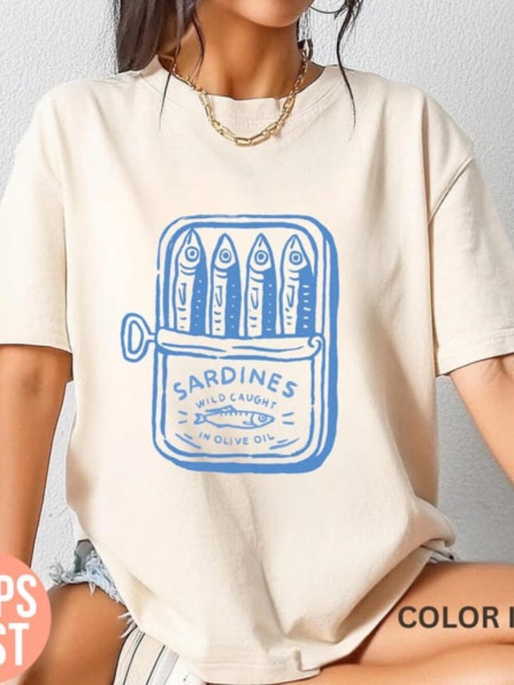 Sardines Shirt, Vintage Sardine Shirt, Coastal Aesthetic Shirt